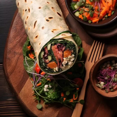 Diabetes-friendly sushi burrito, a fusion of Japanese and Mexican culinary traditions.