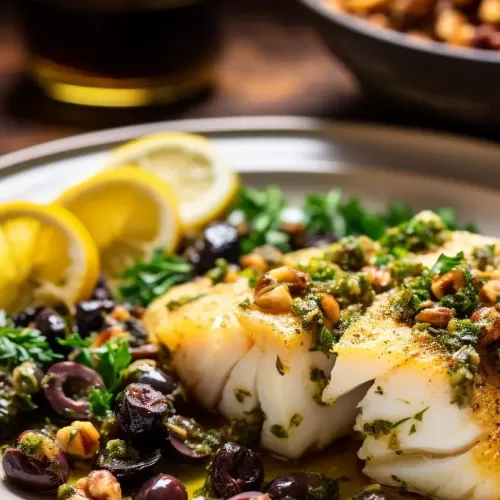 Heart-Healthy Baked Cod with Olive Tapenade