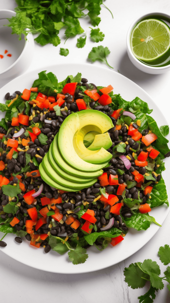 A delicious Avocado and Black Bean Salad with heart-friendly ingredients