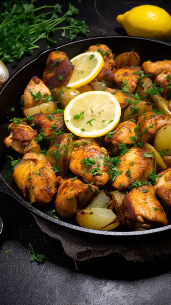 Delicious Garlic and Lemon Chicken dish, high in protein and immunity-boosting