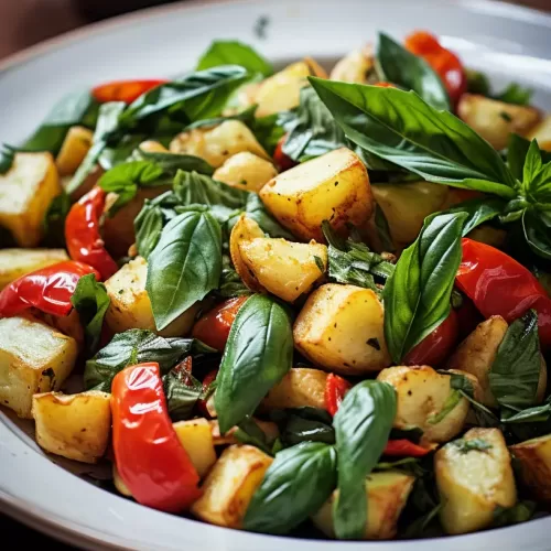 Delicious Basil Garlic Stir-Fry in a sizzling wok, showcasing vibrant colors.